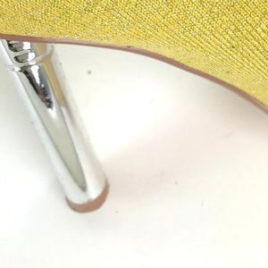 Sparkling Yellow Gold Stretch Boots with Silver Heels